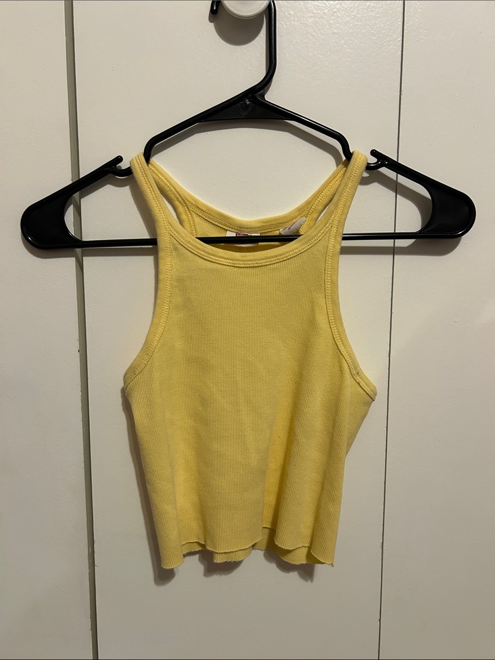 Levi's Yellow Ribbed High-Neck Crop Tank